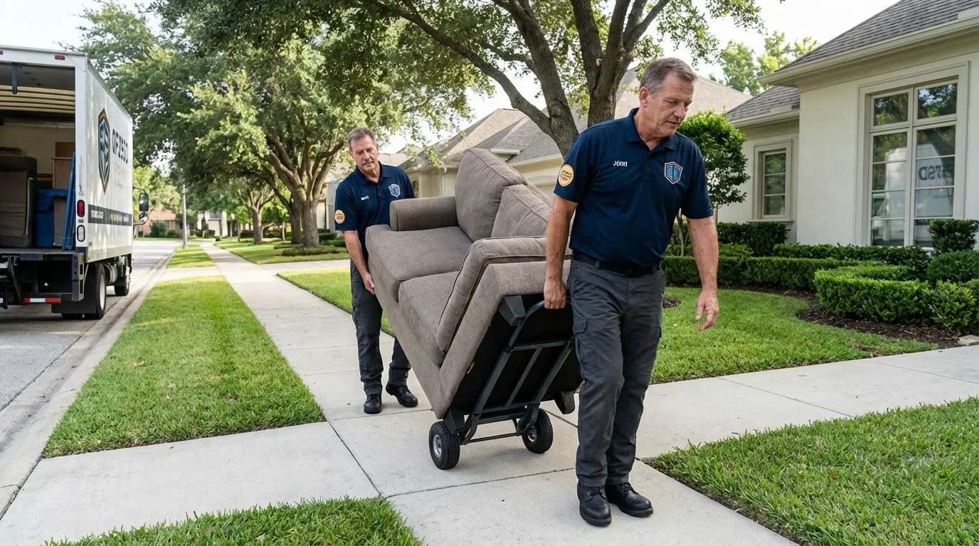 Local residential moving crew loading furniture in Savannah, TN